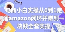 电商小白实操从0到1跑通amazon亚?逊闭环并赚到一块钱全套实操